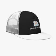 Load image into Gallery viewer, All-Over Print Black Buckle Flat-brimmed Mesh Cap With Box
