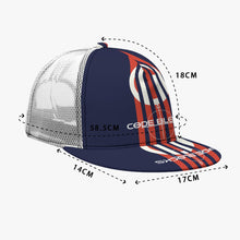Load image into Gallery viewer, All-Over Print Black Buckle Flat-brimmed Mesh Cap With Box
