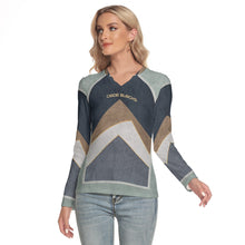 Load image into Gallery viewer, All-Over Print Women's V-Neck Long Sleeves T-Shirt
