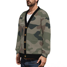 Load image into Gallery viewer, All-Over Print Unisex V-neck Knitted Fleece Cardigan With Button Closure
