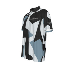 Load image into Gallery viewer, All-Over Print Men's Lapel Zip Short Sleeve POLO
