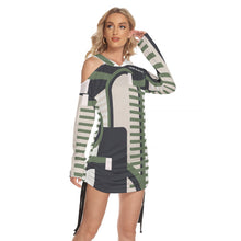 Load image into Gallery viewer, All-Over Print Women's One-shoulder Dress With Waist Shirring
