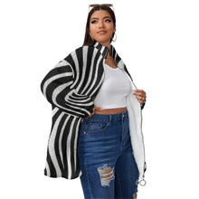 Load image into Gallery viewer, All-Over Print Unisex Borg Fleece Stand-up Collar Coat With Zipper Closure(Plus Size)
