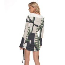 Load image into Gallery viewer, All-Over Print Women's One-shoulder Dress With Waist Shirring
