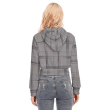 Load image into Gallery viewer, All-Over Print Women's Crop Top Hoodie With Zipper Closure
