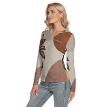 Load image into Gallery viewer, All-Over Print Women's V-Neck Long Sleeves T-Shirt
