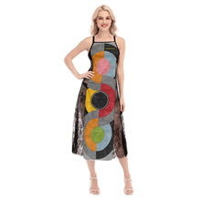 Load image into Gallery viewer, All-Over Print Women's Lace Cami Cross Back Dress
