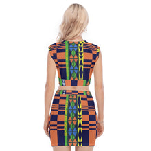 Load image into Gallery viewer, All-Over Print Women's Collarless V Collar Vest Skirt Suit
