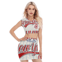 Load image into Gallery viewer, All-Over Print Women's Collarless V Collar Vest Skirt Suit
