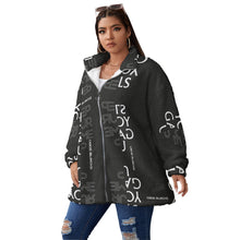 Load image into Gallery viewer, All-Over Print Unisex Borg Fleece Stand-up Collar Coat With Zipper Closure(Plus Size)
