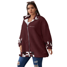 Load image into Gallery viewer, All-Over Print Unisex Borg Fleece Stand-up Collar Coat With Zipper Closure(Plus Size)
