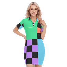 Load image into Gallery viewer, All-Over Print Women's Polo Collar Dress
