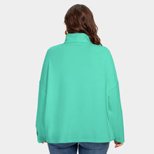 Load image into Gallery viewer, All-Over Print Women's Turtleneck Imitation Knitted Sweater (Plus Size)
