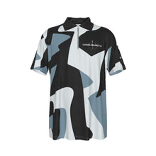 Load image into Gallery viewer, All-Over Print Men's Lapel Zip Short Sleeve POLO
