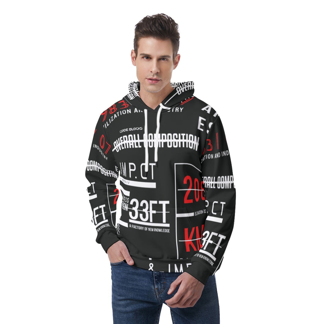 All-Over Print Men's Hoodie With Double-side Print Hood
