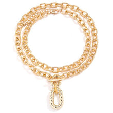 Load image into Gallery viewer, Geometric Chain Double Layer Necklace HEDTT5DEYE
