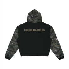 Load image into Gallery viewer, Unisex Colorblock Camo Full Zip Boxy Hoodie
