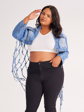 Load image into Gallery viewer, Wash Loose Denim Top In Blue
 HWFWECM9WC
