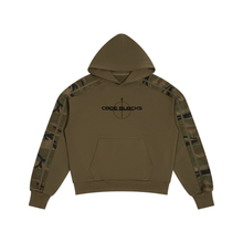 Load image into Gallery viewer, Unisex Boxy Camo Paneled Hoodie
