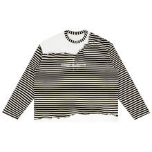 Load image into Gallery viewer, Unisex Striped Panel Boxy Long Sleeve T-Shirt
