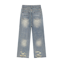 Load image into Gallery viewer, Vintage Wash Distressed Denim Jeans
