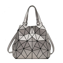 Load image into Gallery viewer, New internet celebrity fashion stitching geometric rhombus handbag texture large capacity shoulder tote bag
