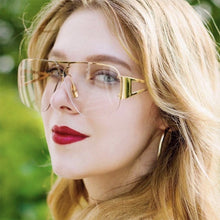 Load image into Gallery viewer, Square sunglasses, sunglasses half frame versatile sunglasses
