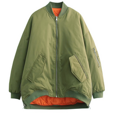 Load image into Gallery viewer, Women's Zip Up Bomber Jacket Coat HWWT49ZCHC
