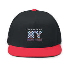 Load image into Gallery viewer, NY Floral Mosaic Embroidered Flat Bill Cap — New York Snapback Hat
