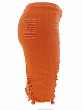 Load image into Gallery viewer, Ripped Denim Skirt H9MZ8QTDKN
