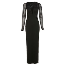 Load image into Gallery viewer, Women's Fashion Long sleeved Diagonal Neck Sexy Hollow Fit Wrapped Hip Style Dress

