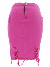 Load image into Gallery viewer, Ripped Denim Skirt H9MZ8QTDKN
