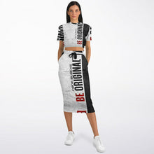 Load image into Gallery viewer, Athletic Cropped Short Sleeve Sweatshirt and Long Pocket Skirt Set – AOP
