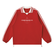 Load image into Gallery viewer, Contrast Striped Lapel Collar Sweatshirt
