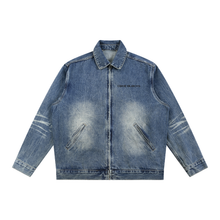 Load image into Gallery viewer, Vintage Wash Zip Up Denim Jacket
