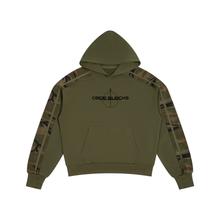 Load image into Gallery viewer, Unisex Boxy Camo Paneled Hoodie
