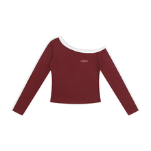 Load image into Gallery viewer, Women’s Color Block Off-the-Shoulder T-Shirt
