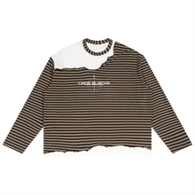 Load image into Gallery viewer, Unisex Striped Panel Boxy Long Sleeve T-Shirt
