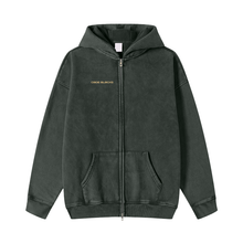 Load image into Gallery viewer, Streetwear Acid Washed Zip Fleece  Hoodie Jacket - 360 GMS
