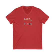Load image into Gallery viewer, Unisex Jersey Short Sleeve V-Neck Tee
