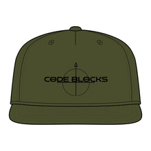 Load image into Gallery viewer, Code Blocks Snapback Cap — Retro Target Logo Hat for Coders &amp; Gamers
