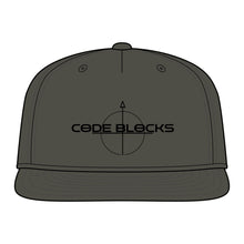 Load image into Gallery viewer, Code Blocks Snapback Cap — Retro Target Logo Hat for Coders &amp; Gamers
