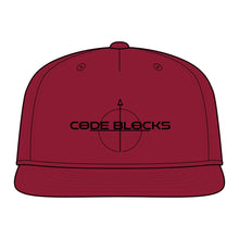 Load image into Gallery viewer, Code Blocks Snapback Cap — Retro Target Logo Hat for Coders &amp; Gamers
