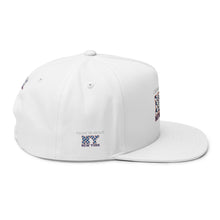 Load image into Gallery viewer, NY Floral Mosaic Embroidered Flat Bill Cap — New York Snapback Hat
