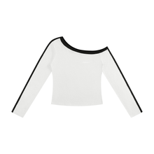 Load image into Gallery viewer, Women’s Color Block Off-the-Shoulder T-Shirt
