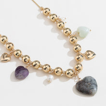 Load image into Gallery viewer, Natural Stone Gold-Plated Heart Necklace
