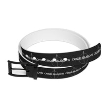Load image into Gallery viewer, Code Blocks Graphic Belt — Black Tech Patterned Belt
