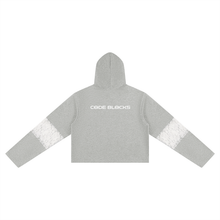Load image into Gallery viewer, Women’s Cropped Lace-Panel Hoodie
