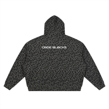 Load image into Gallery viewer, Unisex Leopard Print Waffle Full Zip Hoodie
