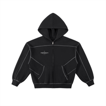 Load image into Gallery viewer, Contrast-Stitched Boxy Fleece Hoodie
